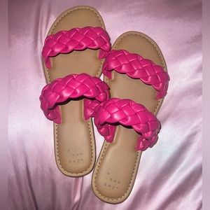 target pink braided sandals // size 6.5